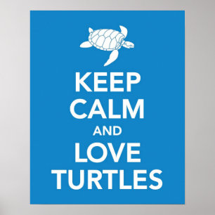 Keep Calm and Love Turtles print or poster