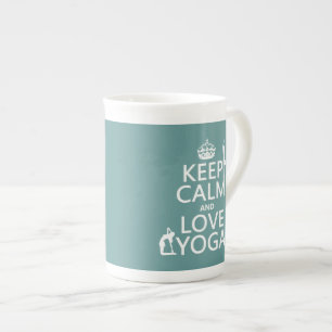 Keep Calm and Love Yoga (customisable colours) Bone China Mug