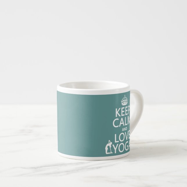 Keep Calm and Love Yoga (customisable colours) Espresso Cup (Front Right)