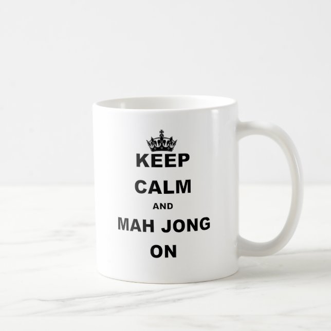 KEEP CALM AND MAH JONG ON.png Coffee Mug (Right)