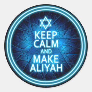 Keep Calm And Make Aliyah Classic Round Sticker