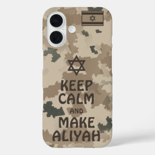 Keep Calm And Make Aliyah - Desert iPhone 16 Case