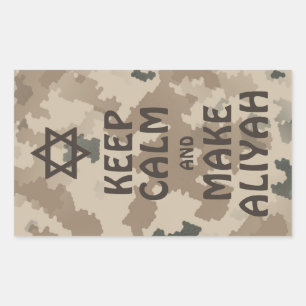 Keep Calm And Make Aliyah - Desert Rectangular Sticker