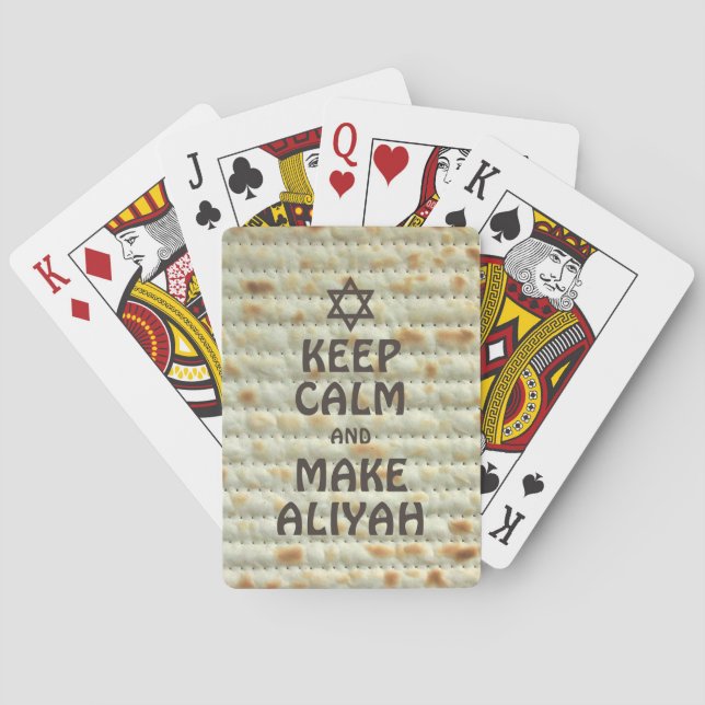 Keep Calm And Make Aliyah - Matzah Playing Cards (Back)
