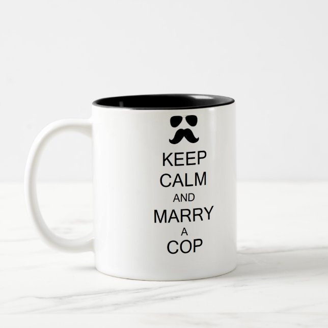 Keep Calm and Marry a Cop Mug (Left)