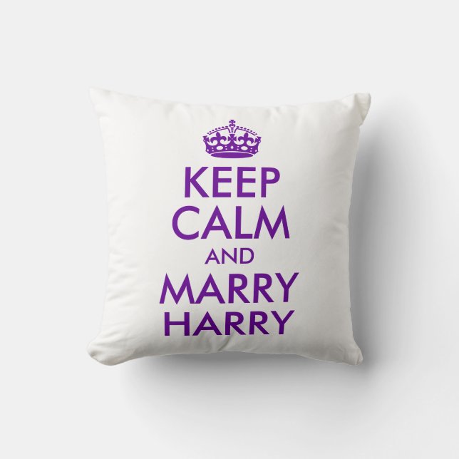 Keep Calm and Marry Harry Cushion (Front)