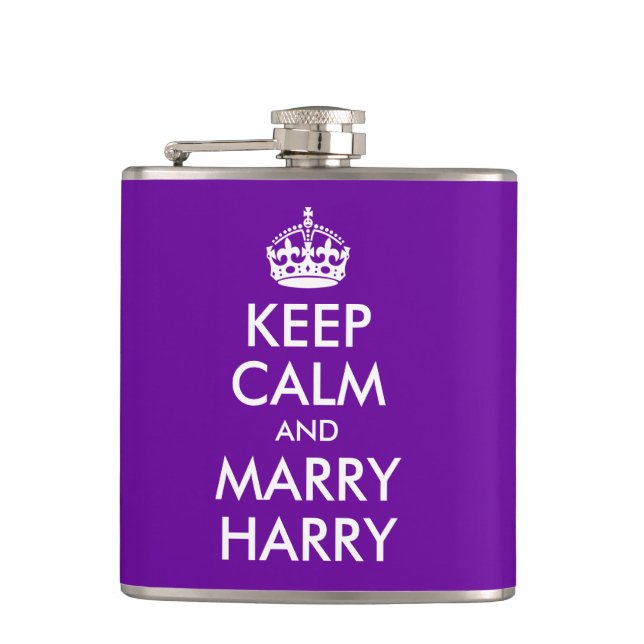 Keep Calm and Marry Harry Hip Flask (Front)