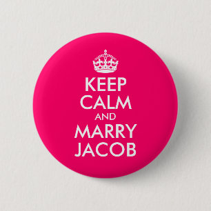 Keep Calm and Marry Jacob 6 Cm Round Badge