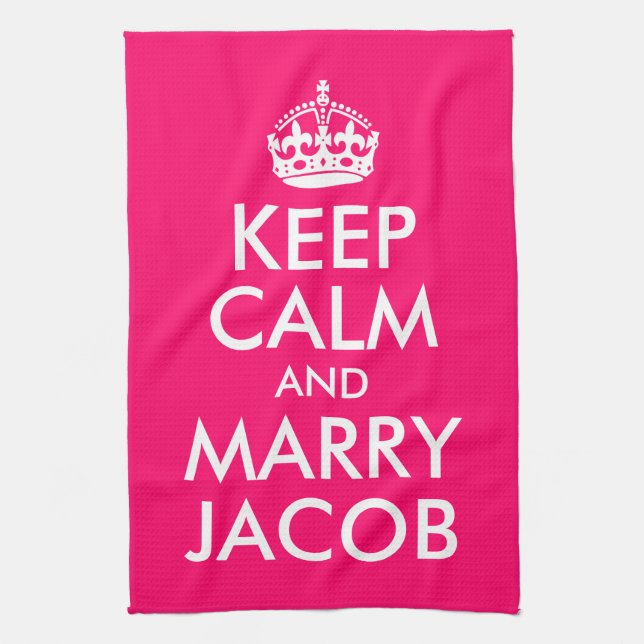 Keep Calm and Marry Jacob Tea Towel (Vertical)
