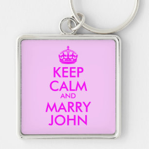 Keep Calm and Marry John Keychain