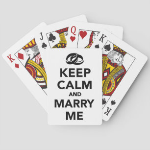 Keep calm and marry me playing cards
