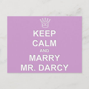 Keep Calm and Marry Mr. Darcy - Postcard - Lilac