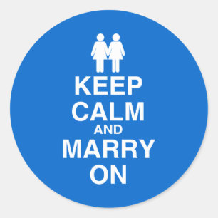 Keep Calm and Marry On Classic Round Sticker