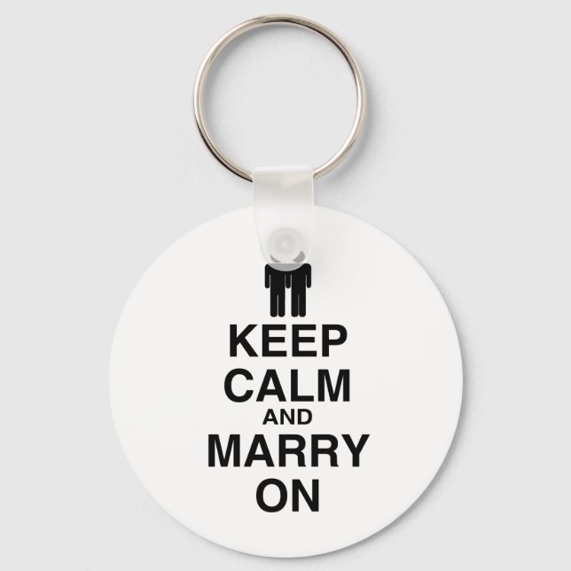 KEEP CALM AND MARRY ON (GAY KEY RING (Front)