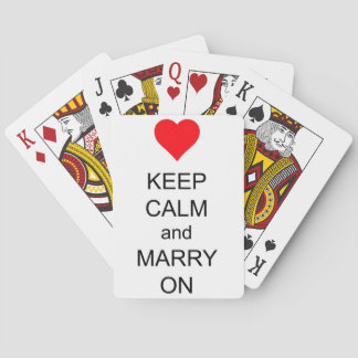 Keep Calm and Marry On Red Heart Playing Cards