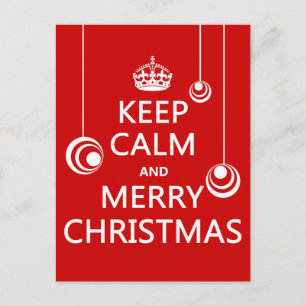 Keep Calm and Merry Christmas Holiday Postcard