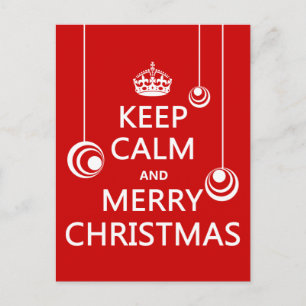 Keep Calm and Merry Christmas Holiday Postcard