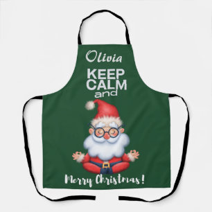 Keep Calm and Merry Christmas Personalised Name Apron