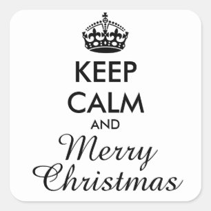 KEEP CALM AND MERRY CHRISTMAS - personalised text Square Sticker