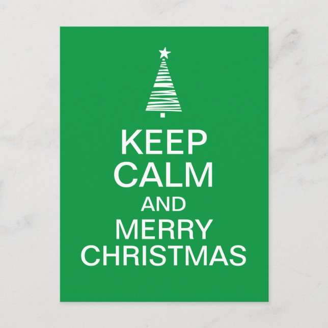 Keep calm and merry christmas postcard (Front)