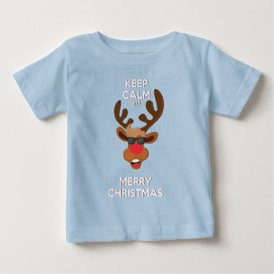 Keep Calm And Merry Christmas Reindeer   Holidays Baby T-Shirt