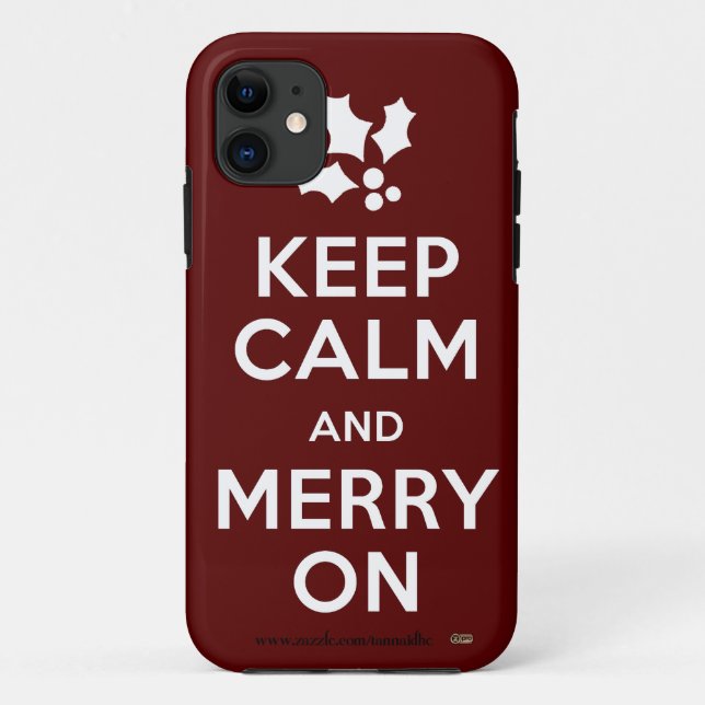 Keep Calm and Merry On Case-Mate iPhone Case (Back)
