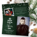 Keep Calm And Merry On Chalkboard Christmas Funny Holiday Card<br><div class="desc">Keep Calm And Merry On,  Dark Green Chalkboard Vintage Funny Post Pandemic Holiday / Christmas Photo Card.

Designed by fat*fa*tin. Easy to customise with your own text,  photo or image. For custom requests,  please contact fat*fa*tin directly. Custom charges apply.

www.zazzle.com/fat_fa_tin
www.zazzle.com/color_therapy
www.zazzle.com/fatfatin_blue_knot
www.zazzle.com/fatfatin_red_knot
www.zazzle.com/fatfatin_mini_me
www.zazzle.com/fatfatin_box
www.zazzle.com/fatfatin_design
www.zazzle.com/fatfatin_ink</div>