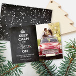 Keep Calm And Merry On Chalkboard Funny Holiday<br><div class="desc">Keep Calm And Merry On Black Chalkboard,  Vintage Christmas,  Funny Covid Holiday Photo Card.

Designed by fat*fa*tin. Easy to customize with your own text,  photo or image. For custom requests,  please contact fat*fa*tin directly. Custom charges apply.

www.zazzle.com/fat_fa_tin
www.zazzle.com/color_therapy
www.zazzle.com/fatfatin_blue_knot
www.zazzle.com/fatfatin_red_knot
www.zazzle.com/fatfatin_mini_me
www.zazzle.com/fatfatin_box
www.zazzle.com/fatfatin_design
www.zazzle.com/fatfatin_ink</div>