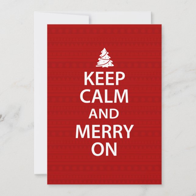 Keep Calm and Merry On Holiday Card (Front)