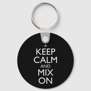 Keep Calm And Mix On Bartender Key Ring
