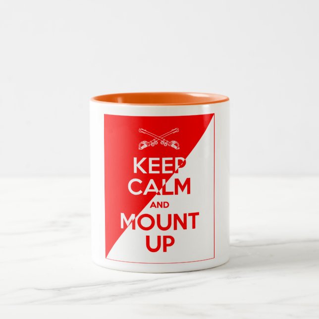Keep Calm and Mount Up Two-Tone Coffee Mug (Center)
