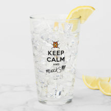Keep Calm and muackS!!! Glass Cup
