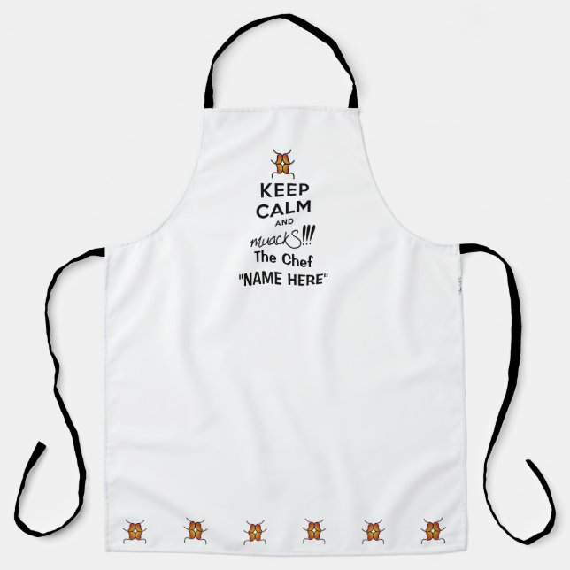 Keep Calm and muackS!!! Personalise Name Apron (Front)