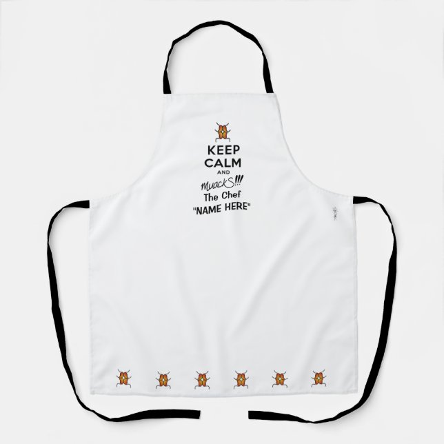 Keep Calm and muackS!!! Personalise Name-Medium Apron (Front)