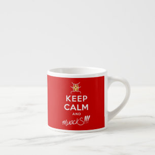 Keep Calm and muackS!!! Red&White Espresso Cup