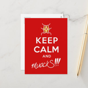 Keep Calm and muackS!!! Red&White Holiday Postcard