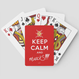 Keep Calm and muackS!!! Red&White Playing Cards