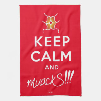 Keep Calm and muackS!!!-White Text  Tea Towel