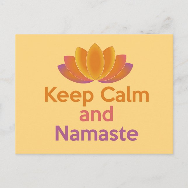 Keep Calm and Namaste - Zen, Yoga, Relax Postcard (Front)