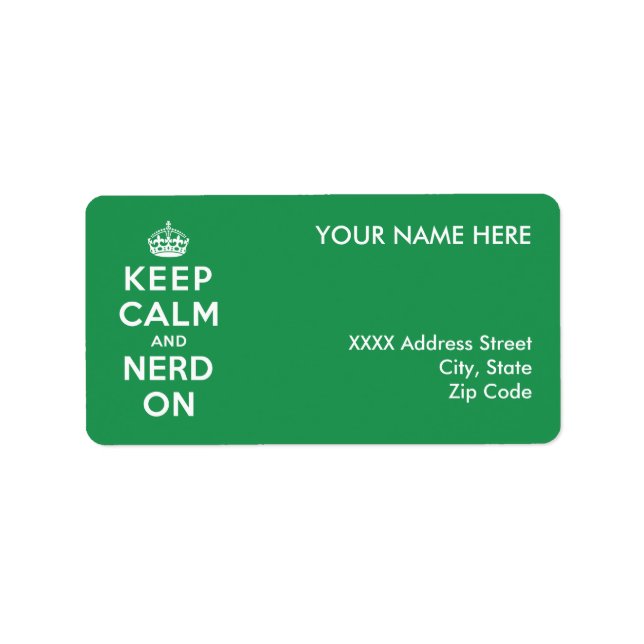 Keep Calm and Nerd On Label (Front)