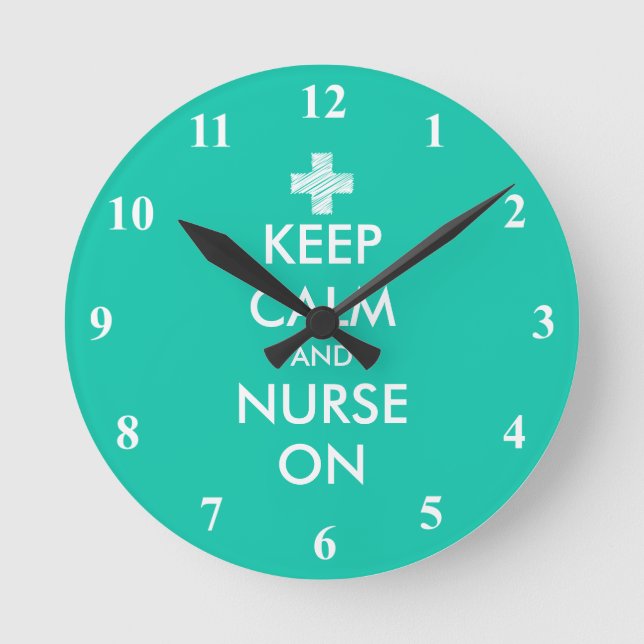 Keep Calm and nurse on custom wall clock (Front)