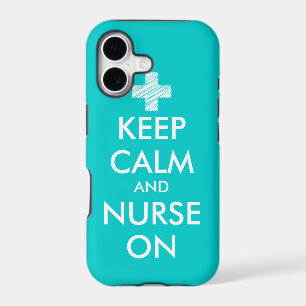 Keep Calm and nurse on iPhone case   Turquoise