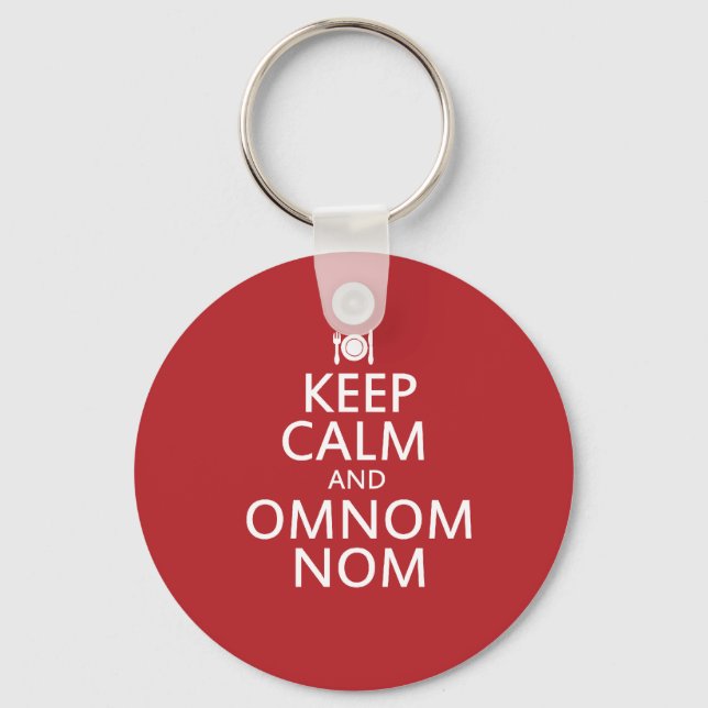 Keep Calm and Omnom Nom Key Ring (Front)