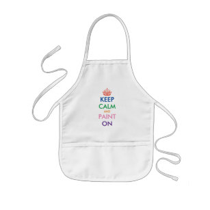 Keep Calm and paint on small kid's apron for art