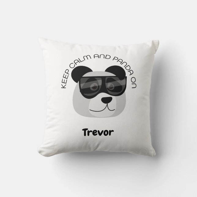 Keep Calm and Panda On Cushion (Front)
