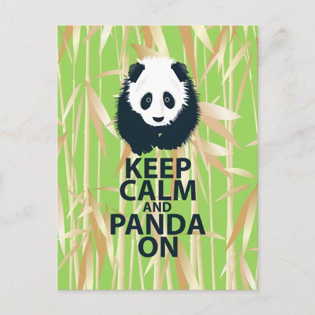 Keep Calm and Panda On Original Design Print Gift Postcard (Front)