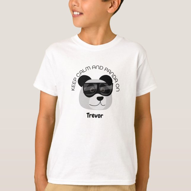 Keep Calm and Panda On T-Shirt (Front)
