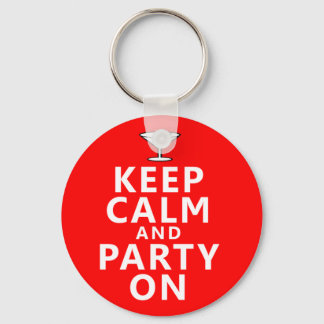 Keep Calm and Party On Key Ring