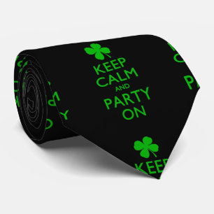 Keep Calm And Party On St Patricks Tie