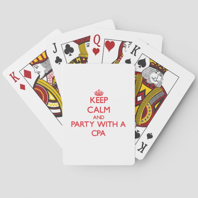 Keep Calm and Party With a Cpa Playing Cards (Back)
